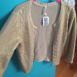 Willow & Clay Gold Metallic Cardigan